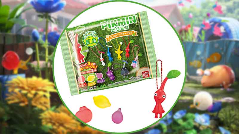 Pikumin Gummies with Mascot Keychain from BANDAI Candy